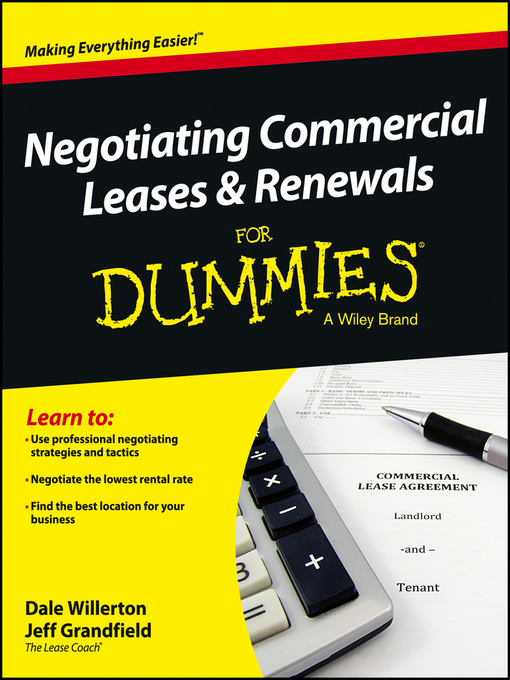Title details for Negotiating Commercial Leases & Renewals For Dummies by Dale Willerton - Available